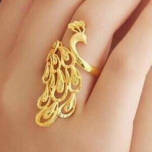 18kt gold peacock ring